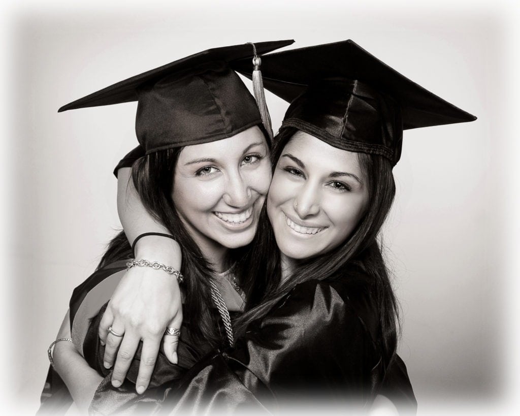 black and white composite photo graduation