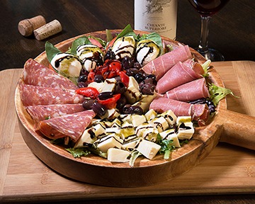 Platter of Italian meats and cheeses