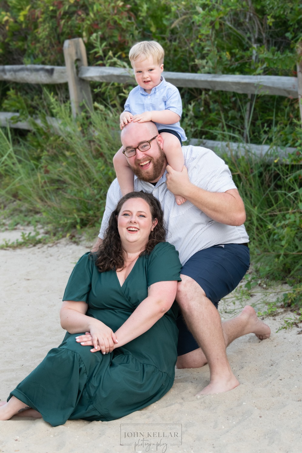 family portrait on beach at Cape May